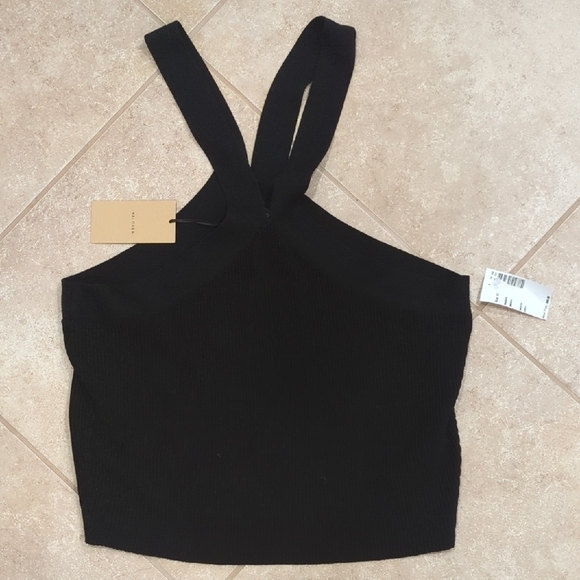 Halogen Tops - Halogen Black Ribbed Tank Top